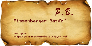 Pissenberger Bató névjegykártya